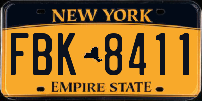 NY license plate FBK8411
