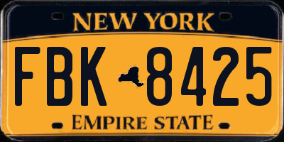 NY license plate FBK8425