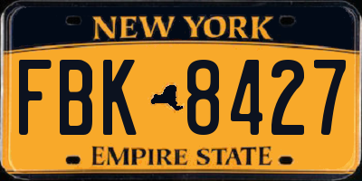 NY license plate FBK8427
