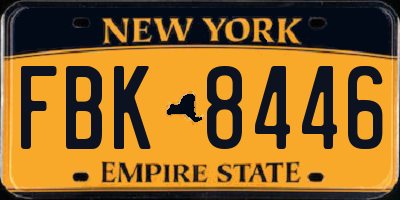 NY license plate FBK8446
