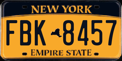 NY license plate FBK8457