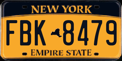 NY license plate FBK8479