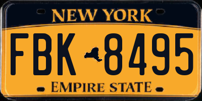 NY license plate FBK8495