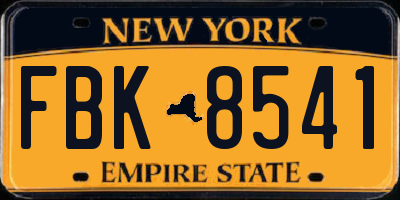 NY license plate FBK8541