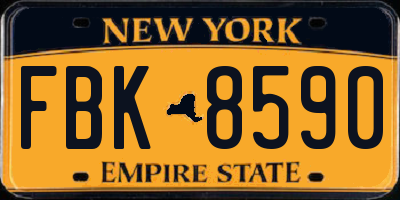 NY license plate FBK8590