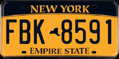 NY license plate FBK8591