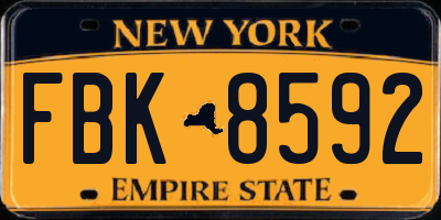 NY license plate FBK8592