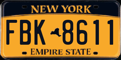 NY license plate FBK8611