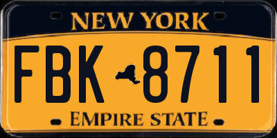NY license plate FBK8711