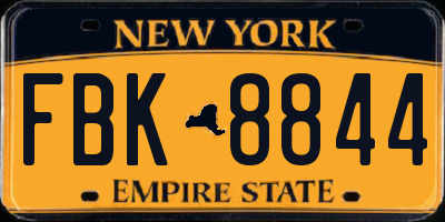 NY license plate FBK8844