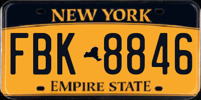 NY license plate FBK8846