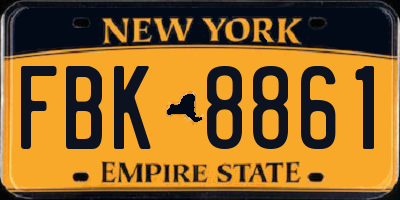 NY license plate FBK8861