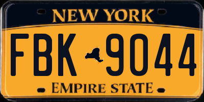 NY license plate FBK9044