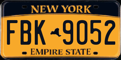 NY license plate FBK9052