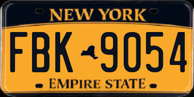 NY license plate FBK9054