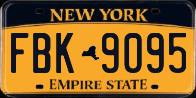 NY license plate FBK9095