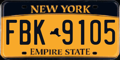 NY license plate FBK9105