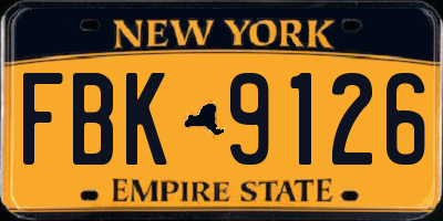 NY license plate FBK9126