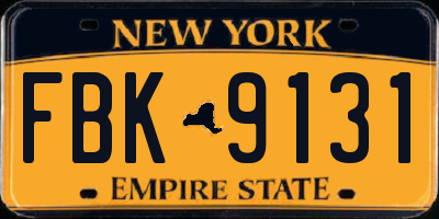 NY license plate FBK9131