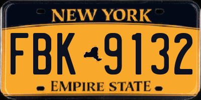 NY license plate FBK9132