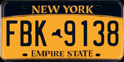 NY license plate FBK9138