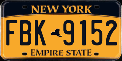 NY license plate FBK9152