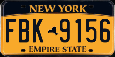 NY license plate FBK9156