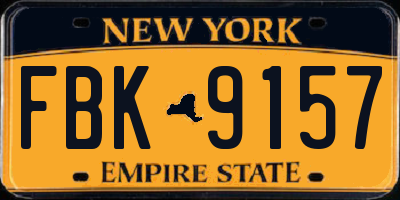 NY license plate FBK9157