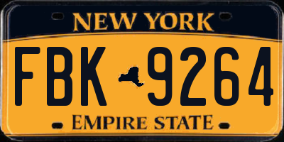NY license plate FBK9264