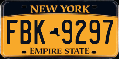 NY license plate FBK9297