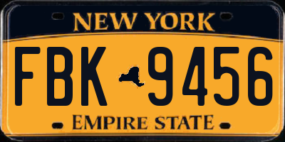 NY license plate FBK9456