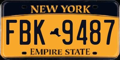 NY license plate FBK9487