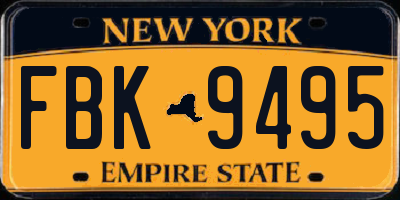 NY license plate FBK9495