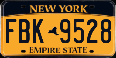 NY license plate FBK9528