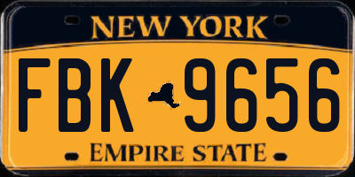 NY license plate FBK9656