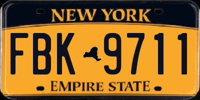 NY license plate FBK9711