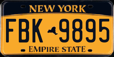 NY license plate FBK9895
