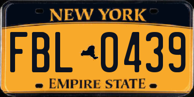 NY license plate FBL0439
