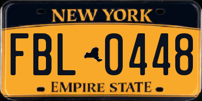 NY license plate FBL0448