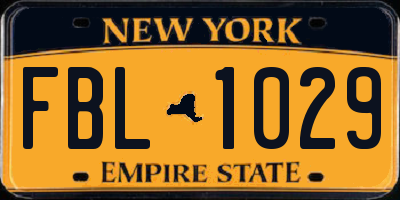 NY license plate FBL1029