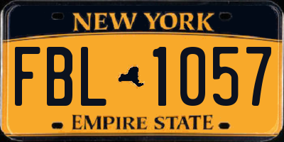 NY license plate FBL1057
