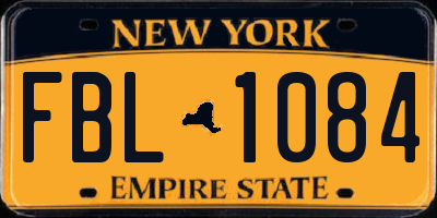 NY license plate FBL1084