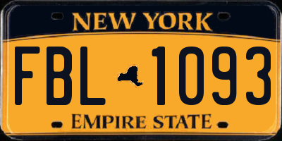 NY license plate FBL1093