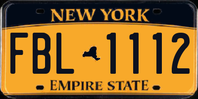 NY license plate FBL1112