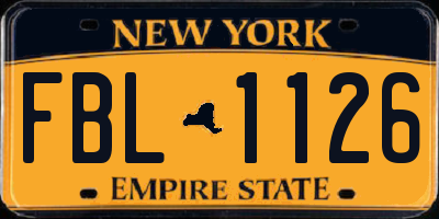 NY license plate FBL1126