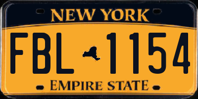 NY license plate FBL1154