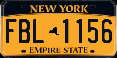 NY license plate FBL1156