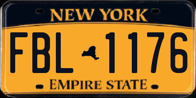 NY license plate FBL1176