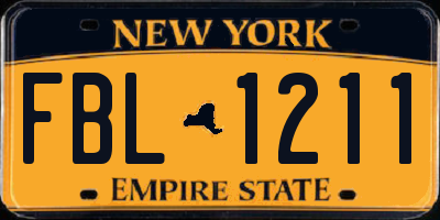 NY license plate FBL1211