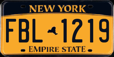 NY license plate FBL1219
